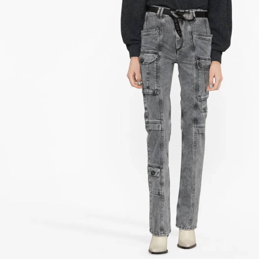 Isabel Marant Vokayo Cargo Straight-Leg Jeans